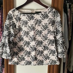 Brooks Brothers pink and black floral blouse, size 2